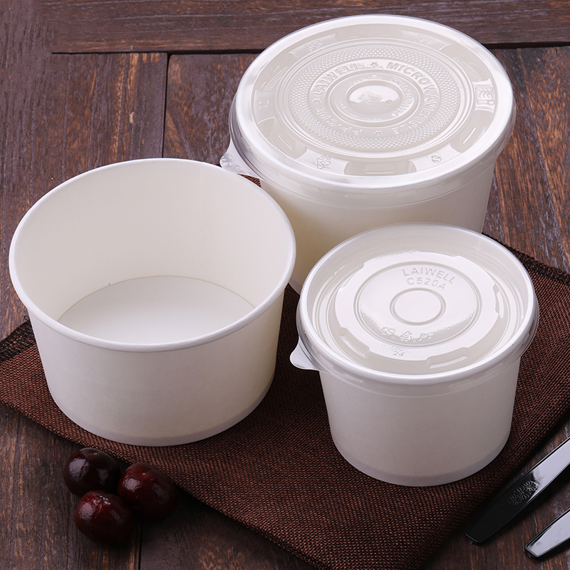 Single Wall Soup Cups Disposable Takeaway Single Wall Paper Soup Cups Use Other Food Logo Printed