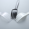 4PCS Tableware Plastic Fork Knife Spoon Napkins Sets Clear Color Plastic Tableware 
