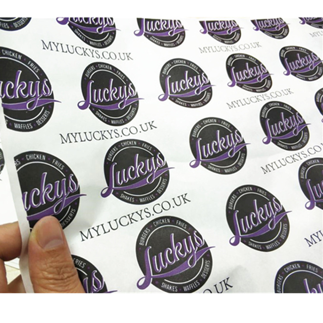 Food grade custom logo printed wax paper grease proof sandwich paper