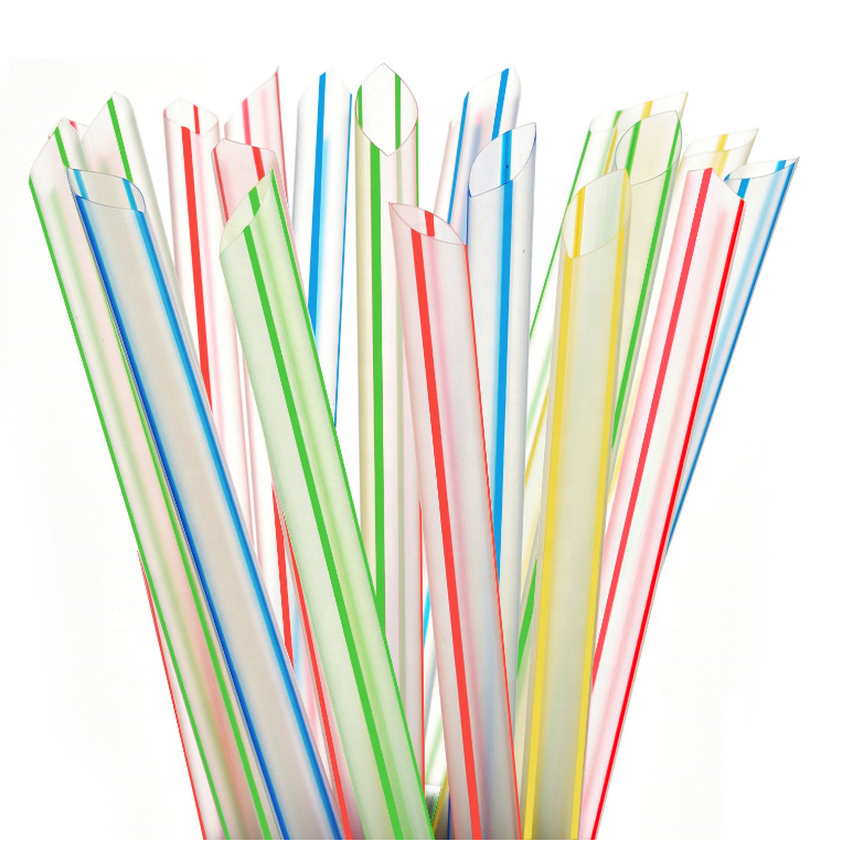 Individually Wrapped sharp piercing Plastic Drinking Straws Extra Long Disposable Bendy Party Fancy Straws