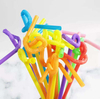 Individually Wrapped sharp piercing Plastic Drinking Straws Extra Long Disposable Bendy Party Fancy Straws