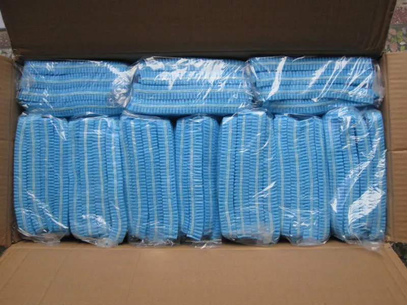 Nonwoven Disposable Double Elastic Surgical Hair Net Cap Clip Caps