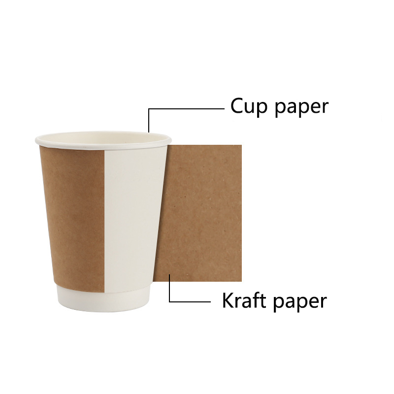 Double Wall Paper Cups Disposable Takeaway Double Wall Paper Logo Printed