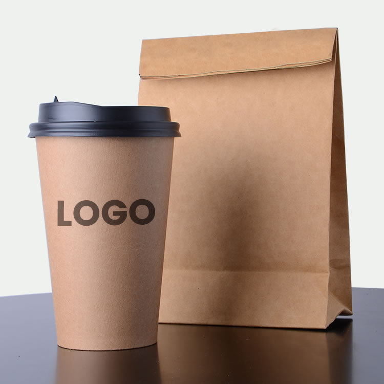 Kraft Paper Cups Disposable Takeaway Logo Printed