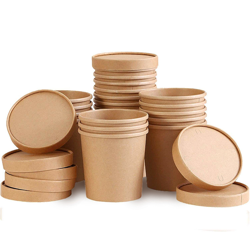 Kraft Paper Bowl Soup Cup Hot Food Or Soup bow Use Other Food Bowl
