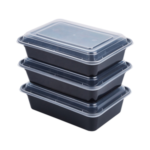Black Bottom With Clear Lid Lunch Box Plastic Take Away Disposable Tableware