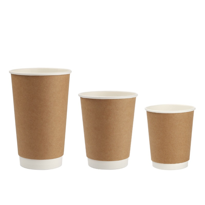 Double Wall Paper Cups Disposable Takeaway Double Wall Paper Logo Printed